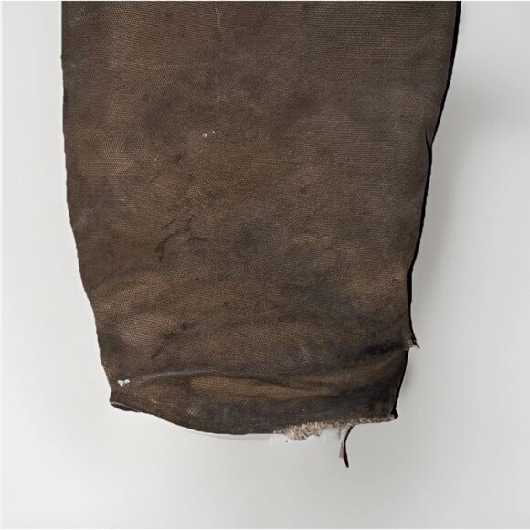 Mens Large Carhartt FR Insulated Bomber Jacket Brown Distressed Thrashed Tan - Picture 12 of 16